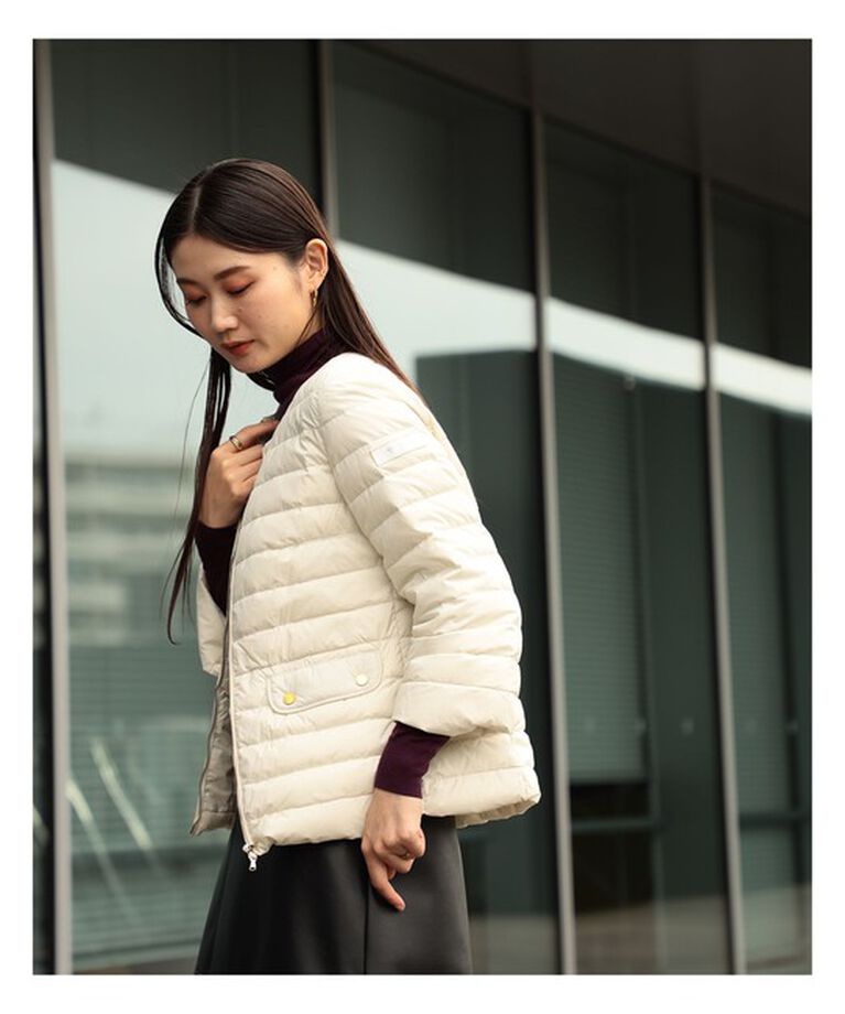 Demi-Luxe BEAMS 「TATRAS / 別注 ACACIA ノーカラー ライトダウンジャケット」|ブルゾン・スタジャン|