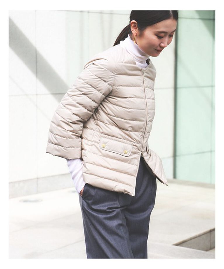 Demi-Luxe BEAMS 「TATRAS / 別注 ACACIA ノーカラー ライトダウンジャケット」|ブルゾン・スタジャン|BEIGE