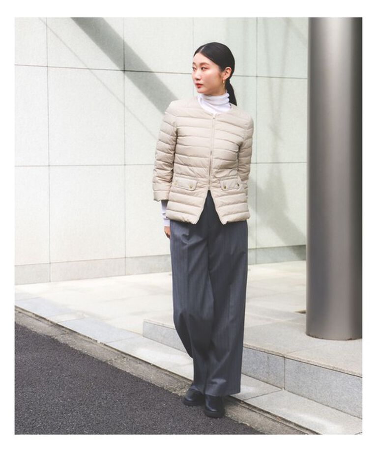 Demi-Luxe BEAMS 「TATRAS / 別注 ACACIA ノーカラー ライトダウンジャケット」|ブルゾン・スタジャン|