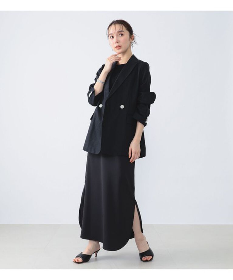 Demi-Luxe BEAMS 「Demi-Luxe BEAMS /  ダブル ブレスト リネン ジャケット」|ダッフルコート|