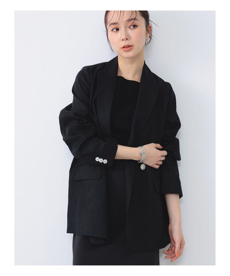 Demi-Luxe BEAMS 「Demi-Luxe BEAMS /  ダブル ブレスト リネン ジャケット」|ダッフルコート|