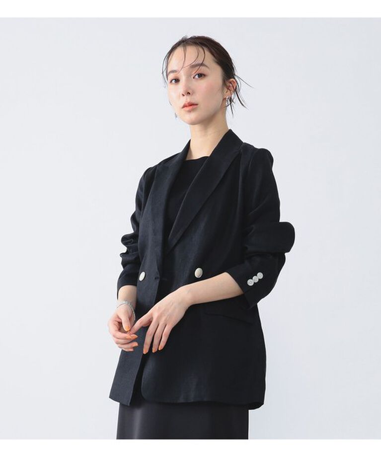 Demi-Luxe BEAMS 「Demi-Luxe BEAMS /  ダブル ブレスト リネン ジャケット」|ダッフルコート|