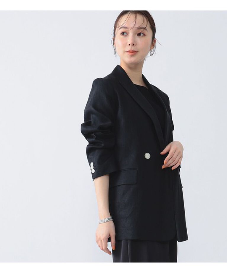 Demi-Luxe BEAMS 「Demi-Luxe BEAMS /  ダブル ブレスト リネン ジャケット」|ダッフルコート|