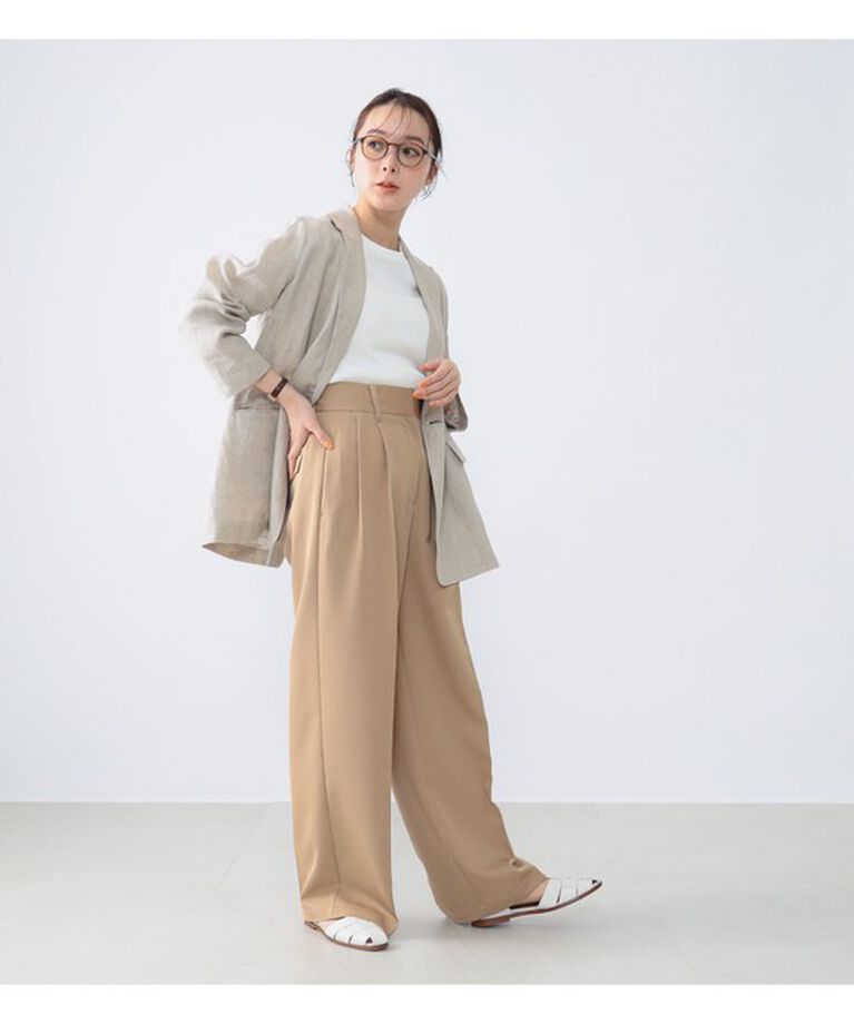 Demi-Luxe BEAMS 「Demi-Luxe BEAMS /  ダブル ブレスト リネン ジャケット」|ダッフルコート|