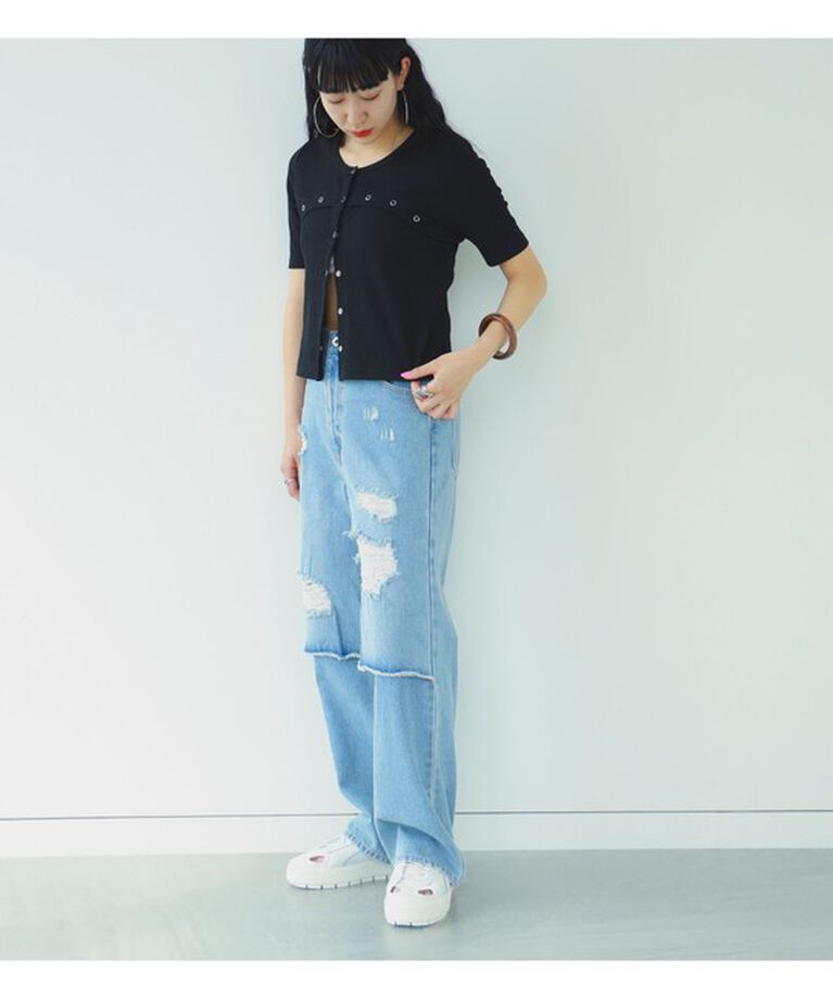 Ray BEAMS 「Ray BEAMS / ダメージ デニム パンツ」|デニム|