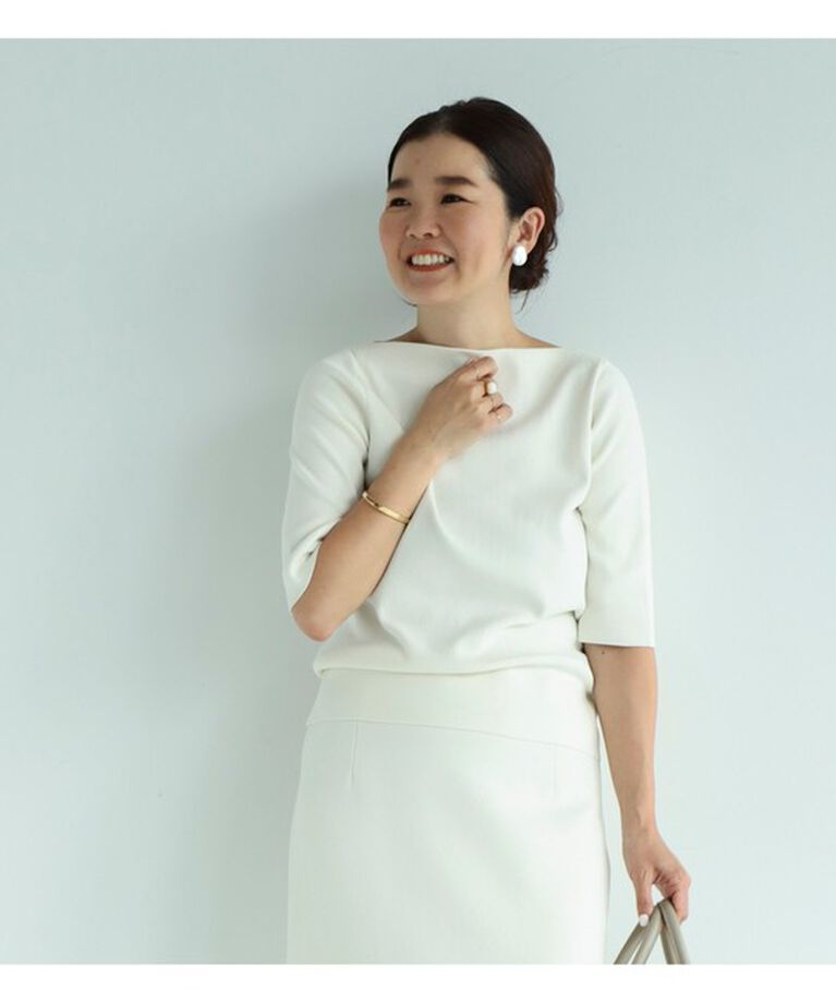Demi-Luxe BEAMS 「シンプル ボートネックニット .M」|ニット・セーター|OFF_WHT