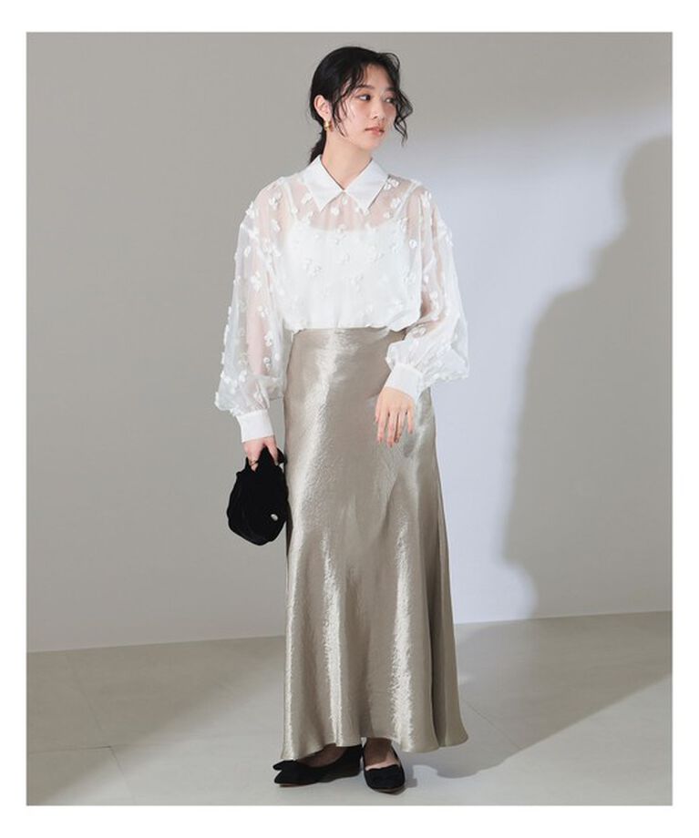 Demi-Luxe BEAMS 「シアーカット ジャガード ブラウス」|シャツ・ブラウス|