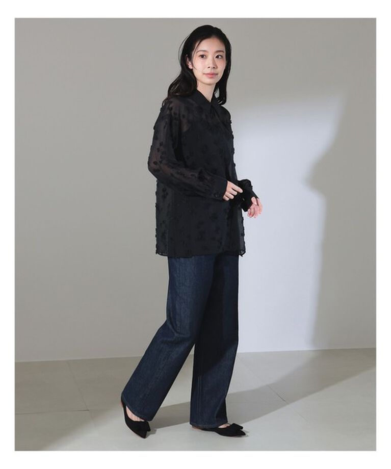 Demi-Luxe BEAMS 「シアーカット ジャガード ブラウス」|シャツ・ブラウス|