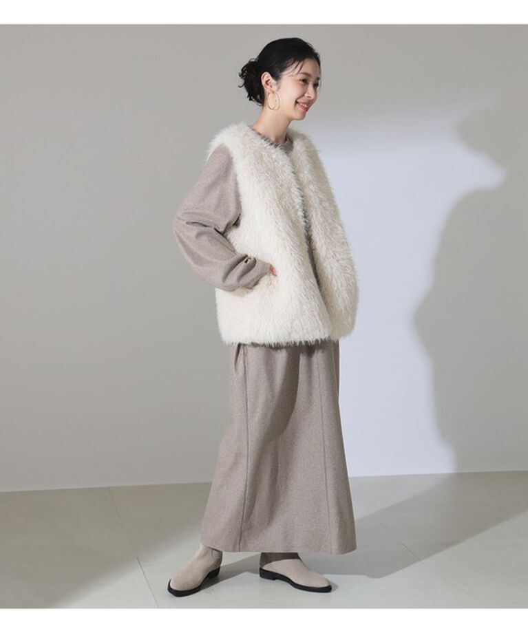 Demi-Luxe BEAMS 「ウェイビー フェイクファー ジレ」|ダウン|