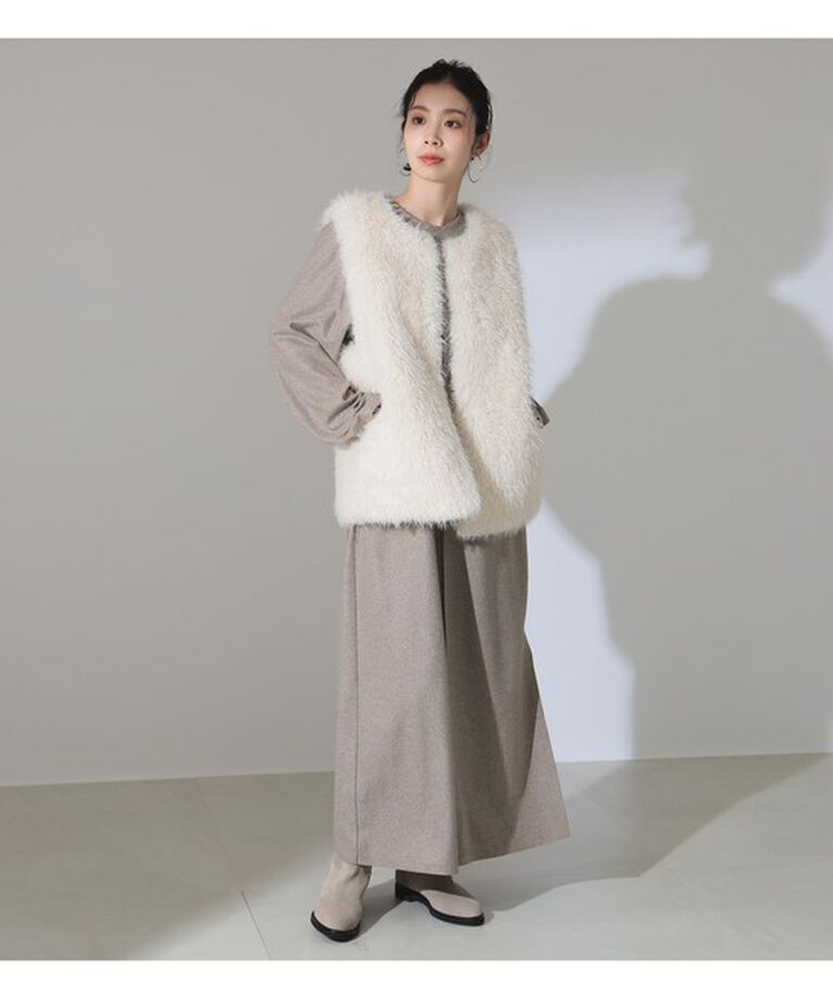 Demi-Luxe BEAMS 「ウェイビー フェイクファー ジレ」|ダウン|