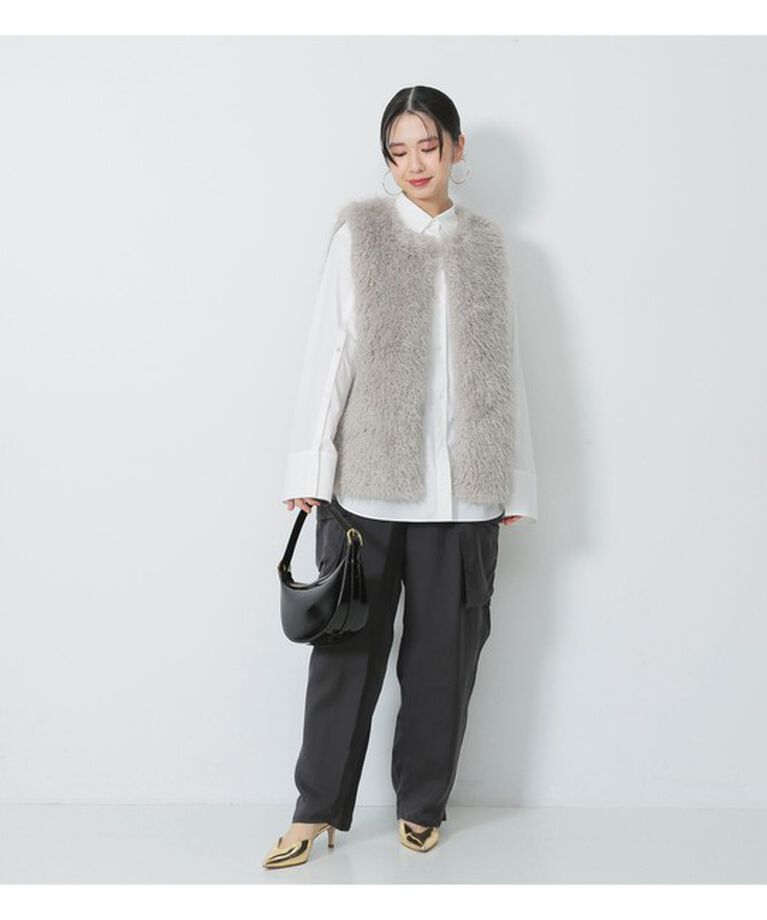 Demi-Luxe BEAMS 「ウェイビー フェイクファー ジレ」|ダウン|