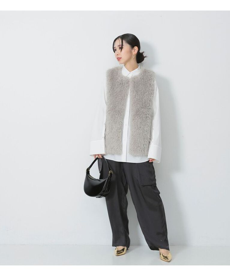 Demi-Luxe BEAMS 「ウェイビー フェイクファー ジレ」|ダウン|