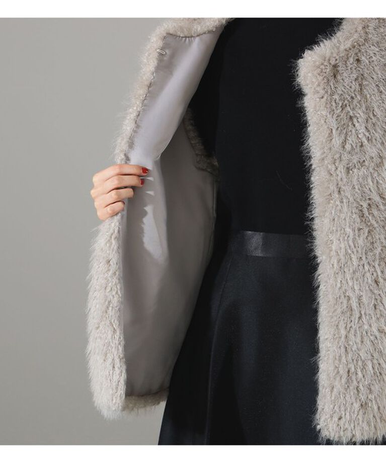 Demi-Luxe BEAMS 「ウェイビー フェイクファー ジレ」|ダウン|