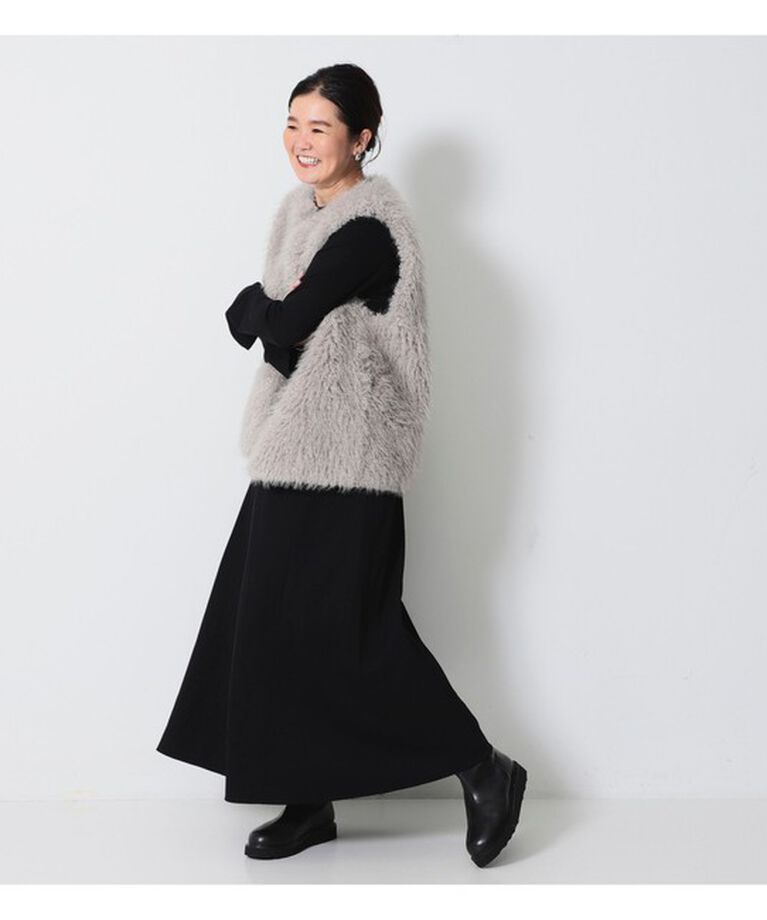 Demi-Luxe BEAMS 「ウェイビー フェイクファー ジレ」|ダウン|