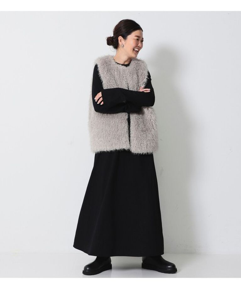 Demi-Luxe BEAMS 「ウェイビー フェイクファー ジレ」|ダウン|