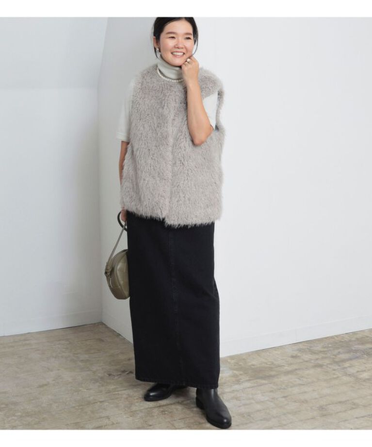 Demi-Luxe BEAMS 「ウェイビー フェイクファー ジレ」|ダウン|