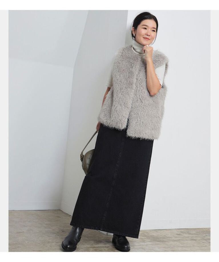 Demi-Luxe BEAMS 「ウェイビー フェイクファー ジレ」|ダウン|