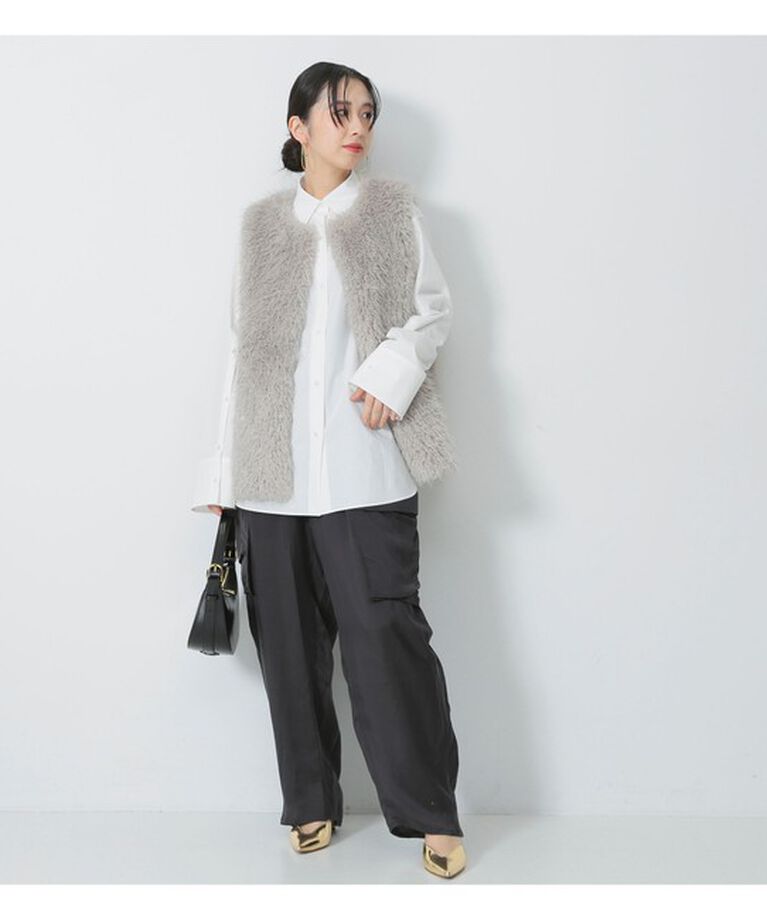 Demi-Luxe BEAMS 「ウェイビー フェイクファー ジレ」|ダウン|