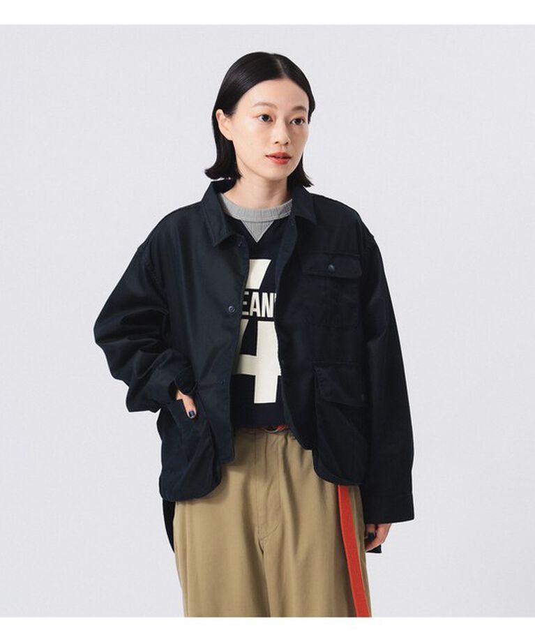 BEAMSBOY「シャンブレー ギャバ ショート フィッシング ジャケット」|ブルゾン・スタジャン|D.NAVY