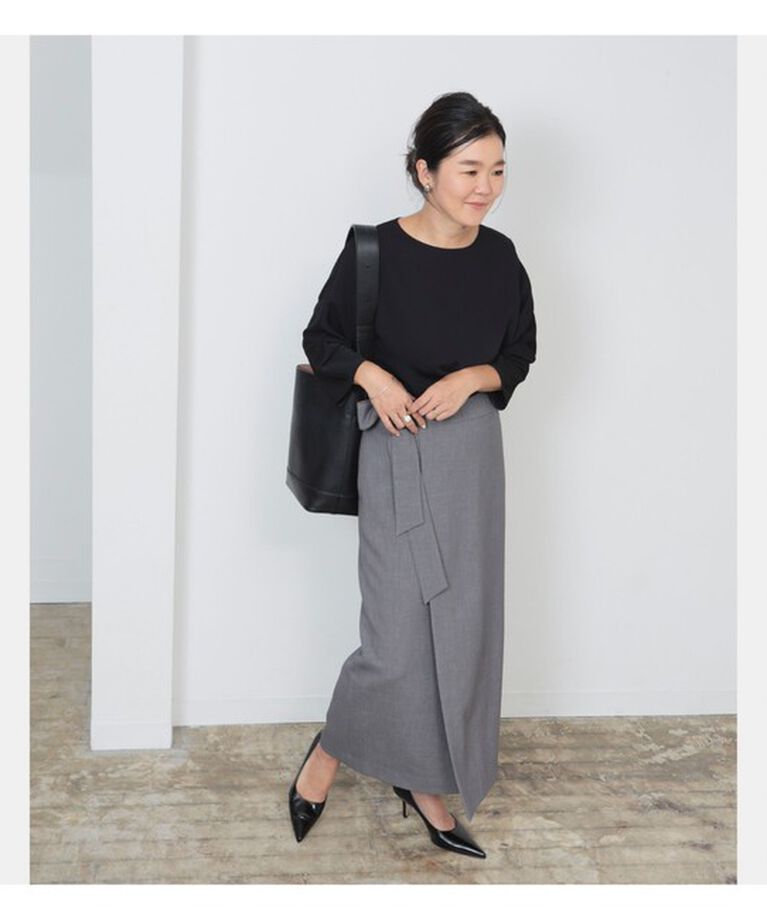 Demi-Luxe BEAMS 「LEE × Demi-Luxe BEAMS / ラップ ロングスカート .M」|スカート|GREY