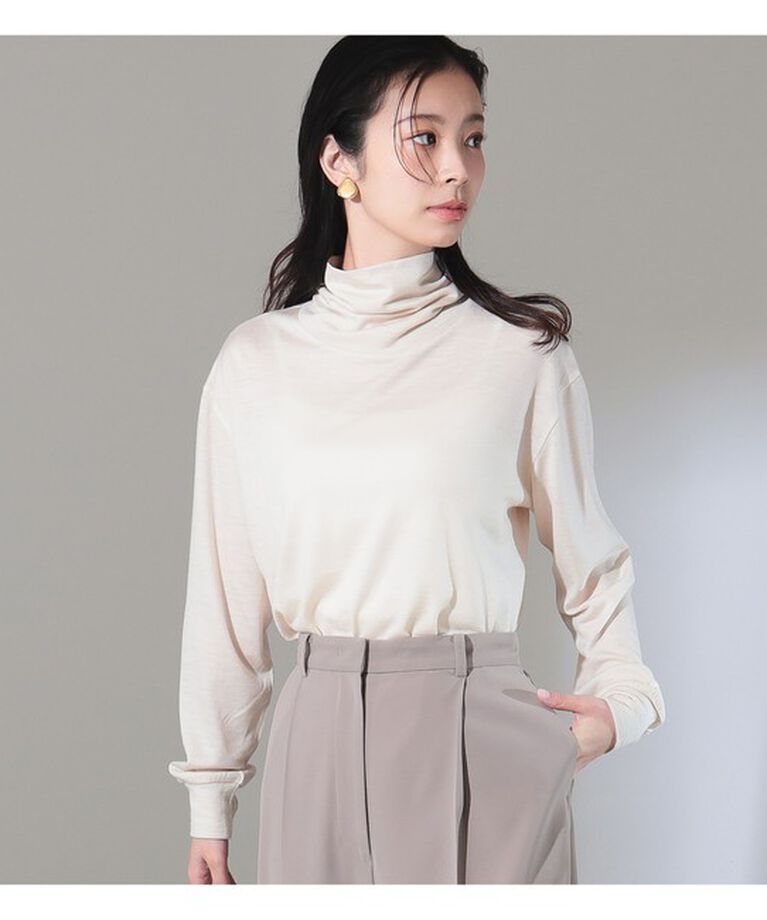 Demi-Luxe BEAMS 「SLOANE / ウール 天竺 タートルネック ニットTシャツ」|Tシャツ・カットソー|別注OFF_WHT