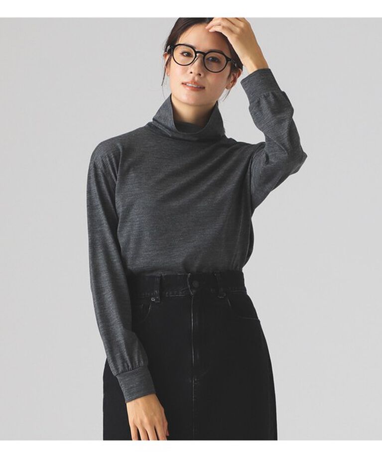Demi-Luxe BEAMS 「SLOANE / ウール 天竺 タートルネック ニットTシャツ」|Tシャツ・カットソー|GREY