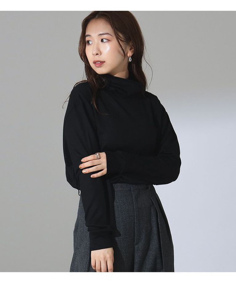 Demi-Luxe BEAMS 「SLOANE / ウール 天竺 タートルネック ニットTシャツ」|Tシャツ・カットソー|BLACK