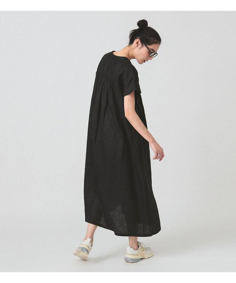 Ray BEAMS 「リネン タック キーネック ワンピース」|ワンピース|