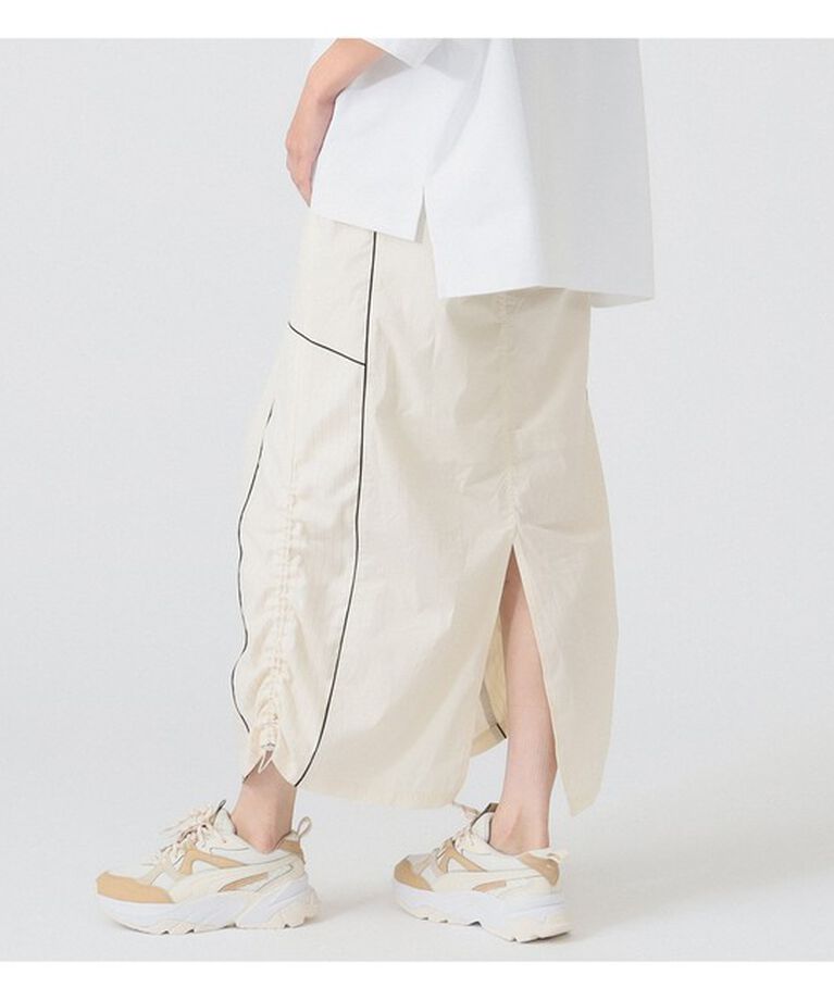 Ray BEAMS 「ストライプ キリカエ トラックスカート」|スカート|OFF_WHITE