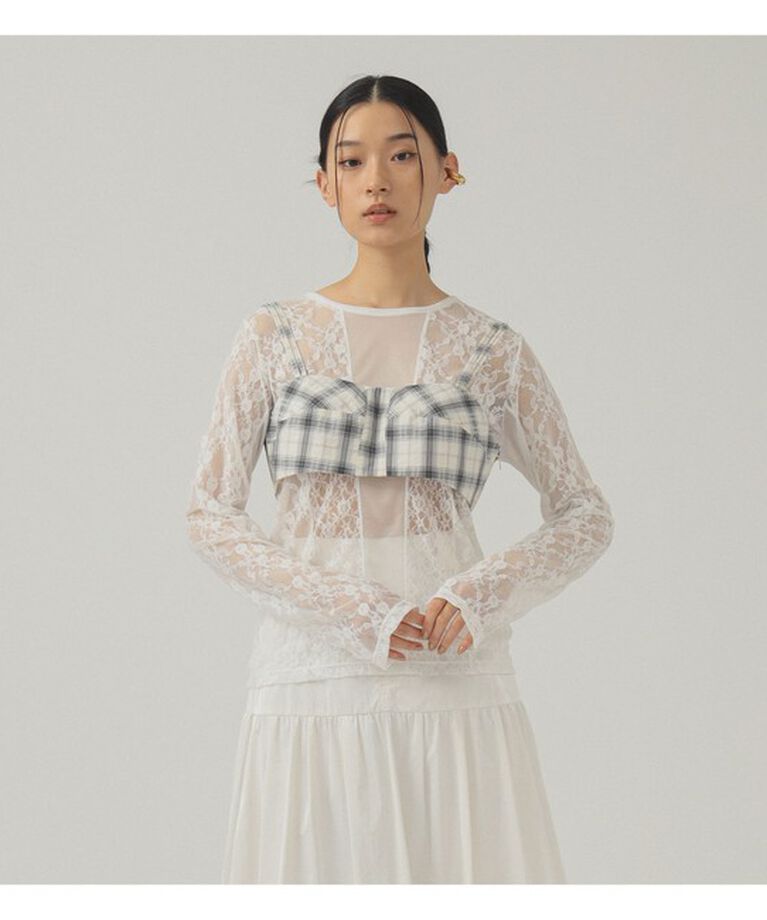 Ray BEAMS 「チェック ビスチェ」|その他|OFF_WHITE