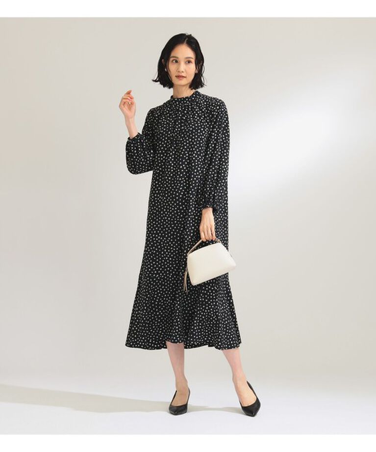 Demi-Luxe BEAMS 「変形ドット ティアードワンピース」|ワンピース|