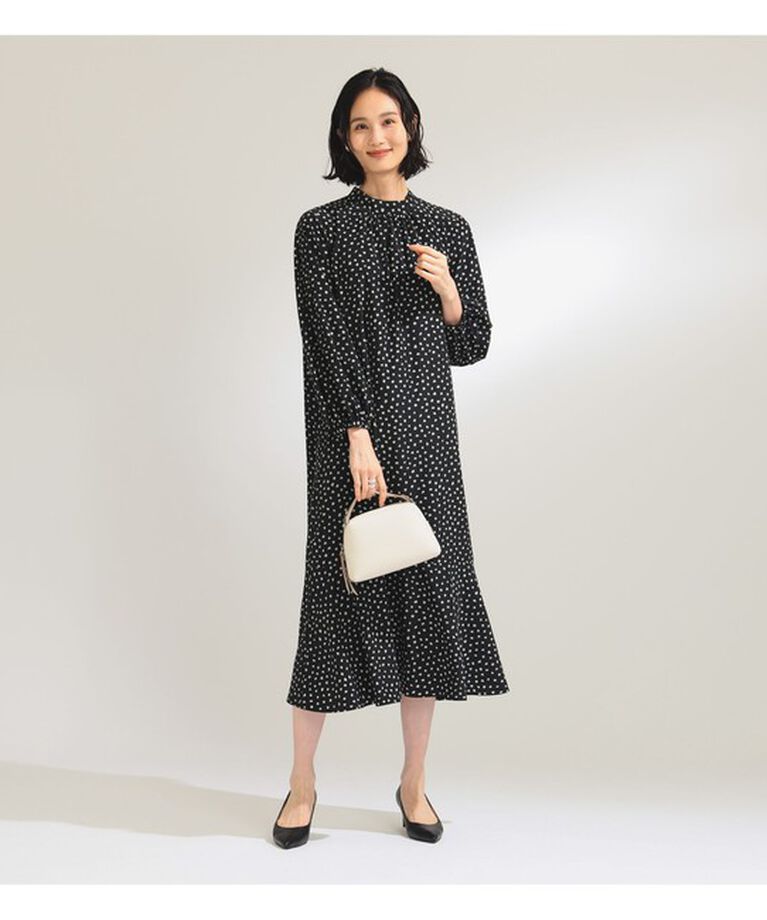 Demi-Luxe BEAMS 「変形ドット ティアードワンピース」|ワンピース|