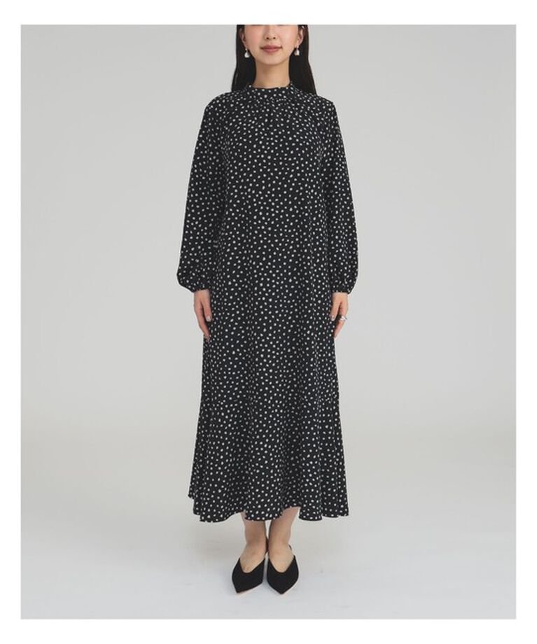Demi-Luxe BEAMS 「変形ドット ティアードワンピース」|ワンピース|