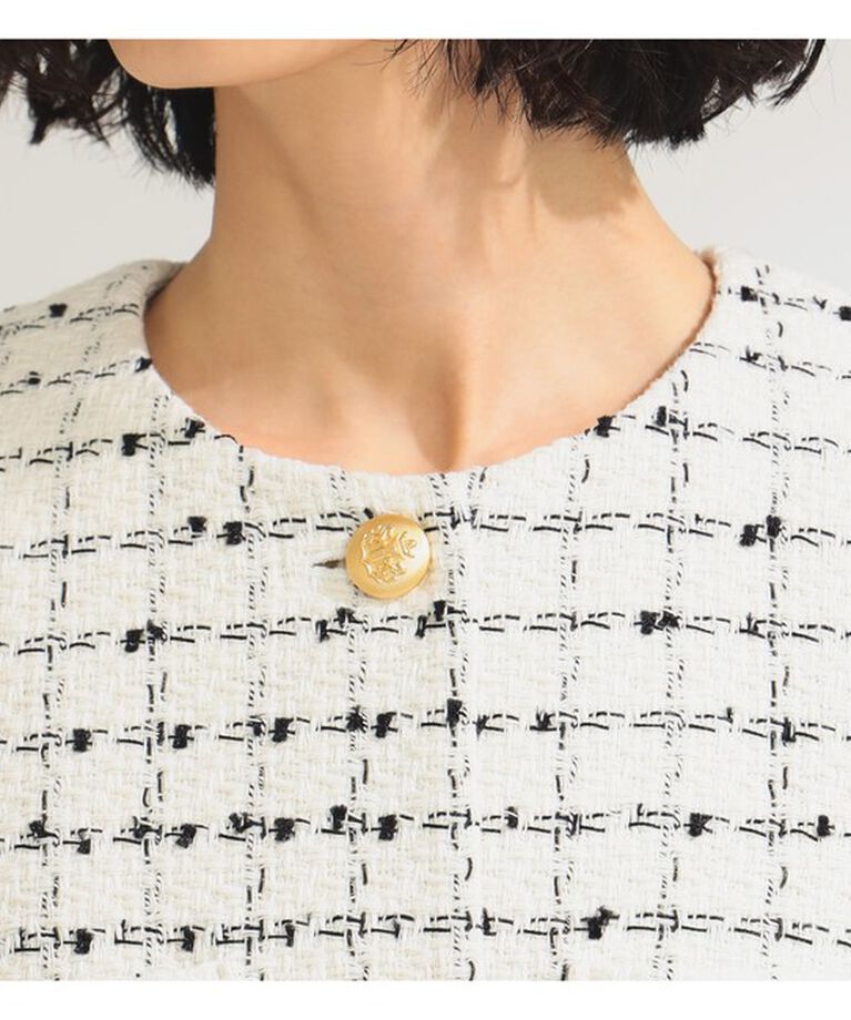 Demi-Luxe BEAMS 「ツイード ノーカラー ジャケット」|ダッフルコート|