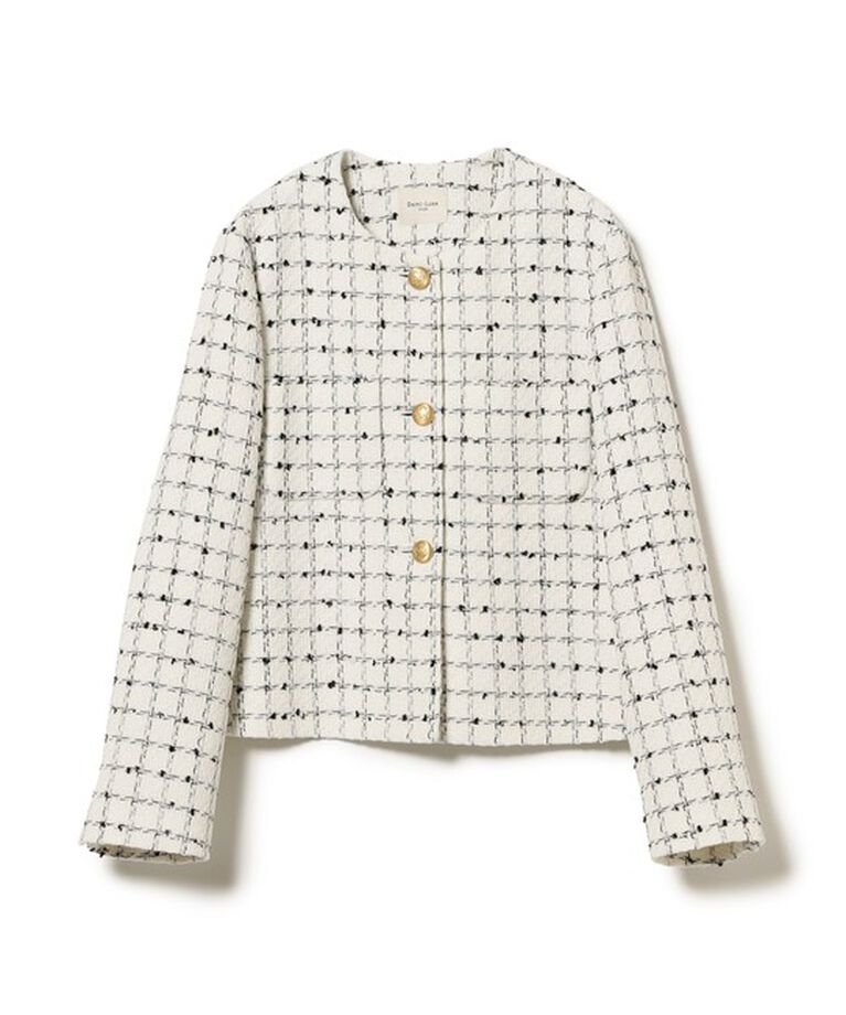 Demi-Luxe BEAMS 「ツイード ノーカラー ジャケット」|ダッフルコート|