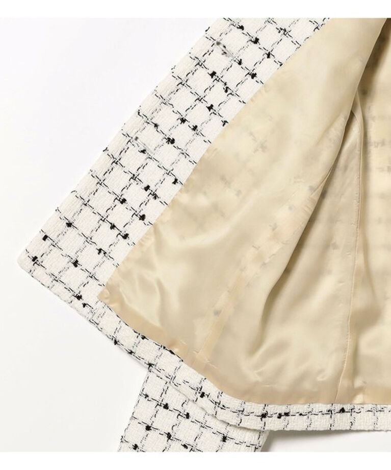 Demi-Luxe BEAMS 「ツイード ノーカラー ジャケット」|ダッフルコート|