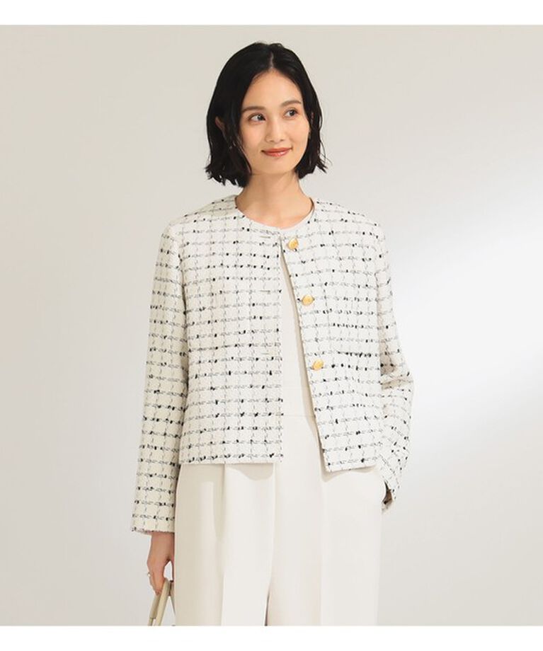 Demi-Luxe BEAMS 「ツイード ノーカラー ジャケット」|ダッフルコート|
