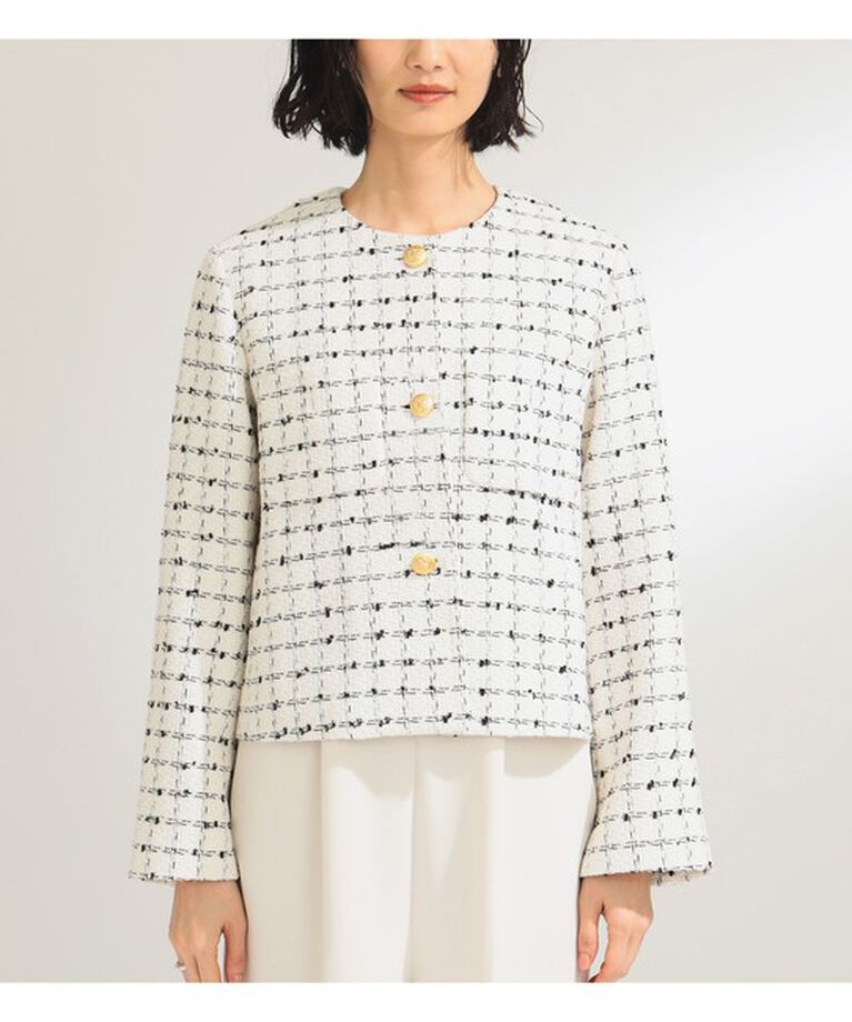 Demi-Luxe BEAMS 「ツイード ノーカラー ジャケット」|ダッフルコート|