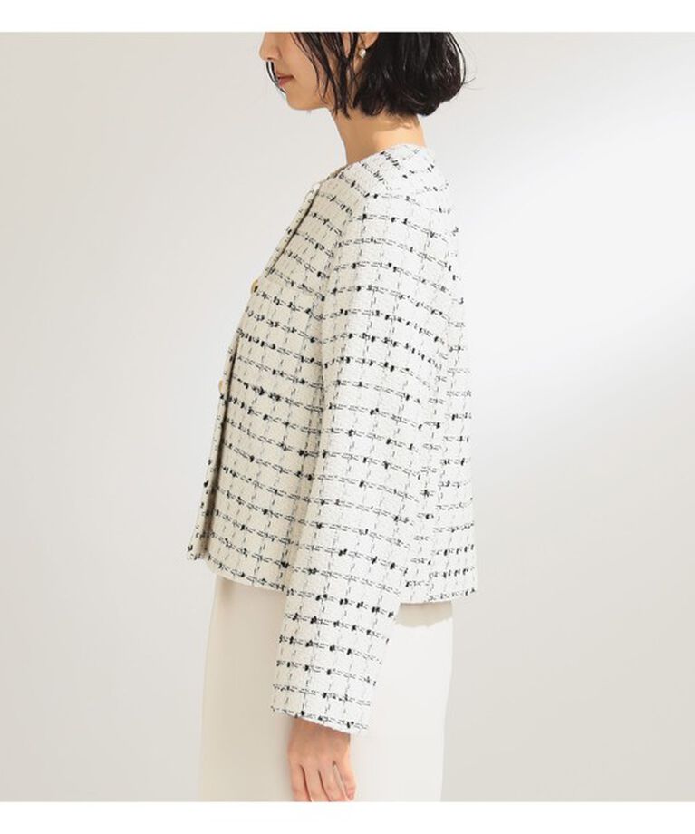 Demi-Luxe BEAMS 「ツイード ノーカラー ジャケット」|ダッフルコート|