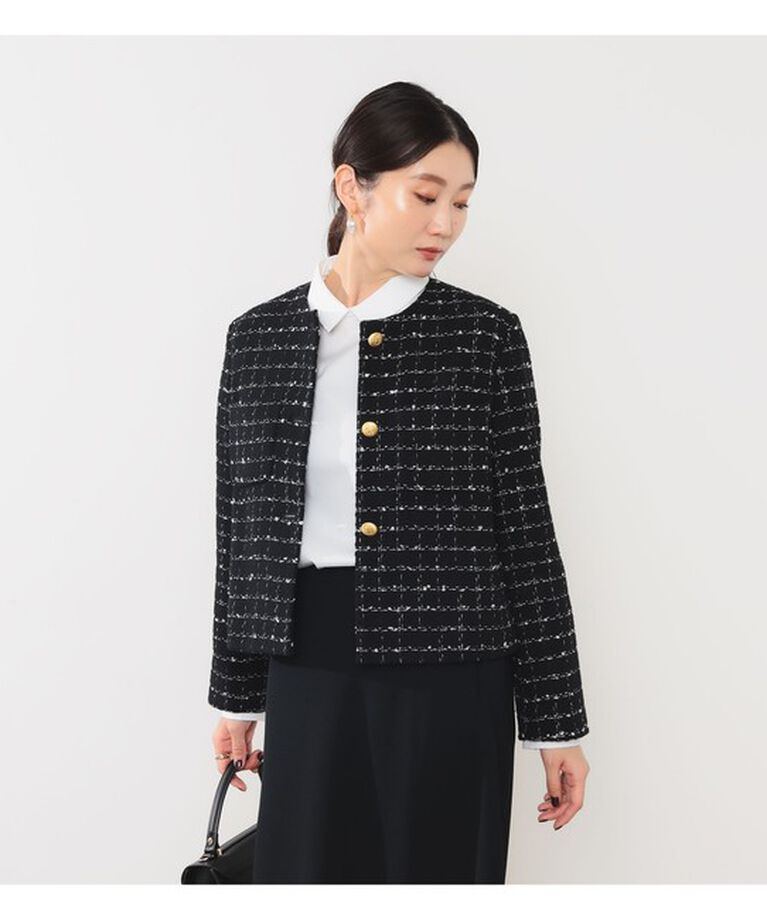 Demi-Luxe BEAMS 「ツイード ノーカラー ジャケット」|ダッフルコート|