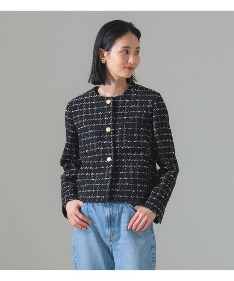 Demi-Luxe BEAMS 「ツイード ノーカラー ジャケット」|ダッフルコート|
