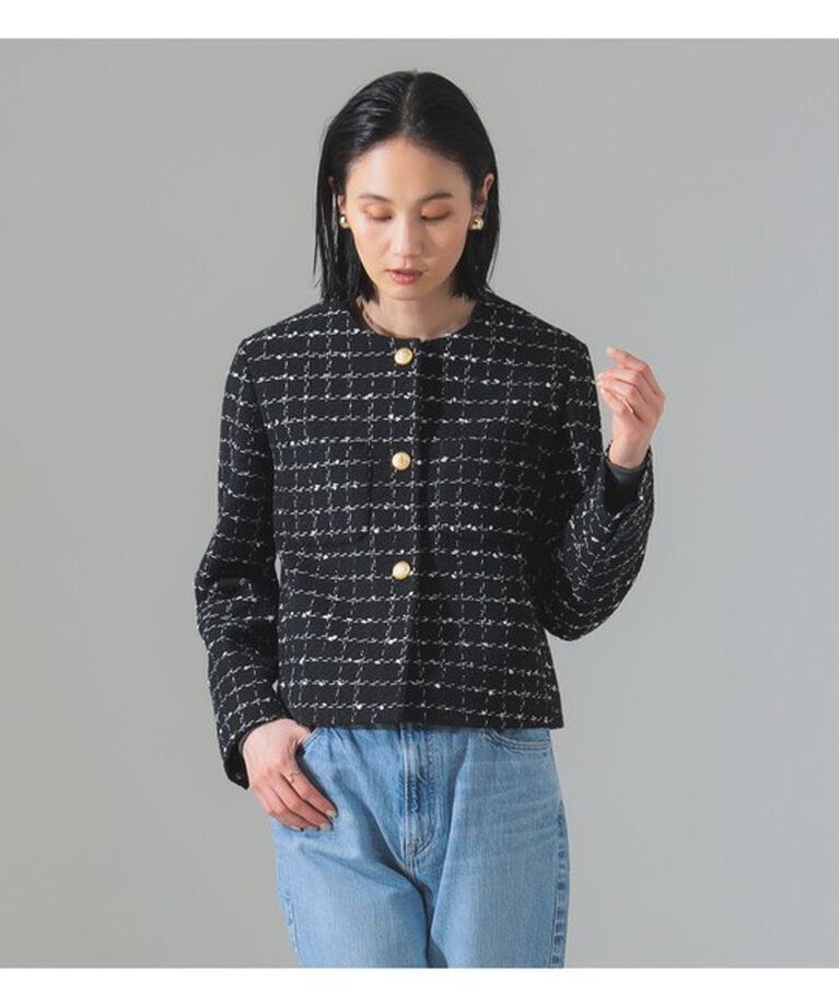 Demi-Luxe BEAMS 「ツイード ノーカラー ジャケット」|ダッフルコート|