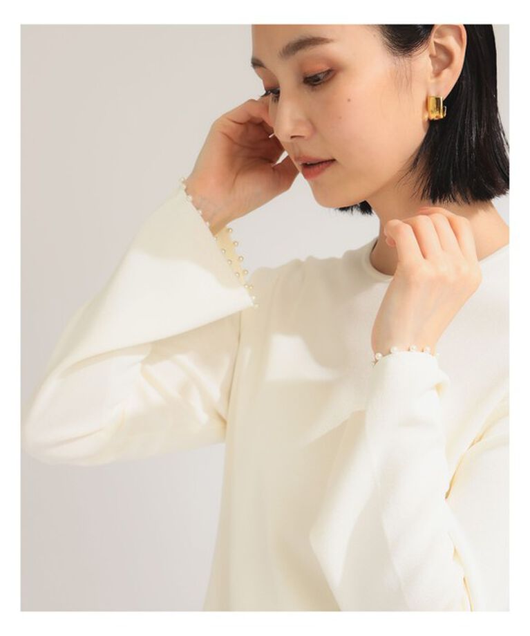 Demi-Luxe BEAMS 「アセテート ナイロン パール プルオーバー」|ニット・セーター|OFF_WHITE