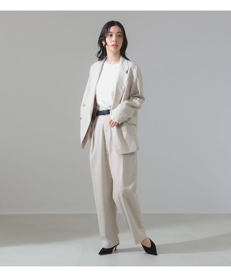 Demi-Luxe BEAMS 「【別注】TICCA / ソリッド リネン ダブル ジャケット」|ダッフルコート|