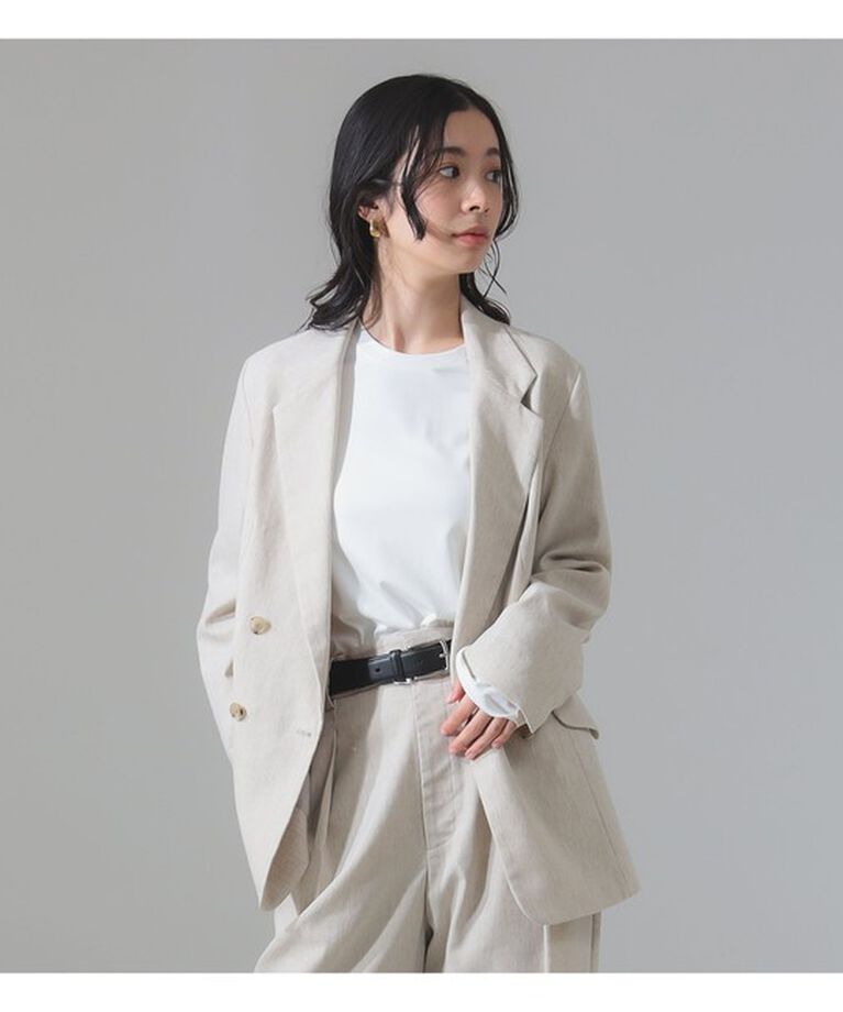 Demi-Luxe BEAMS 「【別注】TICCA / ソリッド リネン ダブル ジャケット」|ダッフルコート|