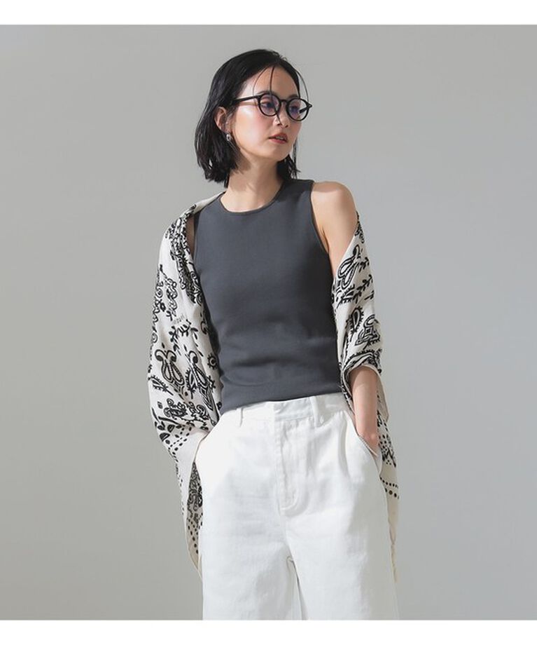 Demi-Luxe BEAMS 「コットン 16ゲージ ノースリーブ プルオーバー」|ニット・セーター|CHARCOAL.GREY
