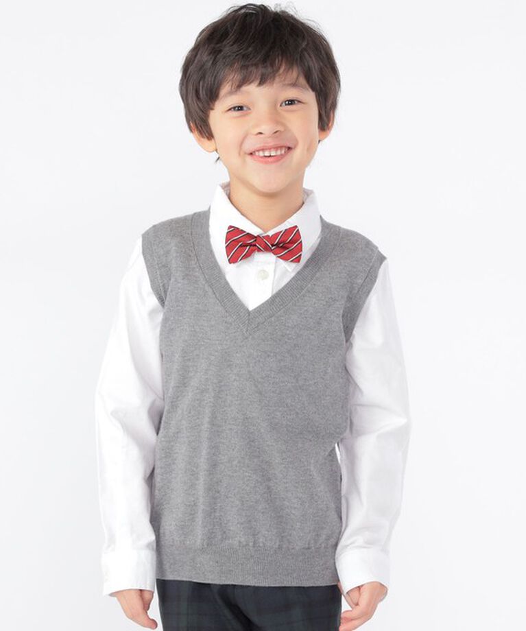 SHIPS KIDS「SHIPS KIDS:100～130cm / 14GG Vネック ベスト」|ベスト・ジレ|グレー
