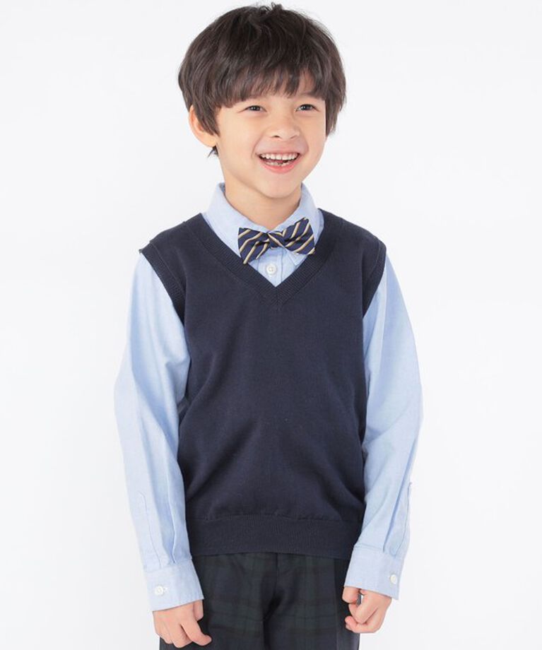 SHIPS KIDS「SHIPS KIDS:100～130cm / 14GG Vネック ベスト」|ベスト・ジレ|