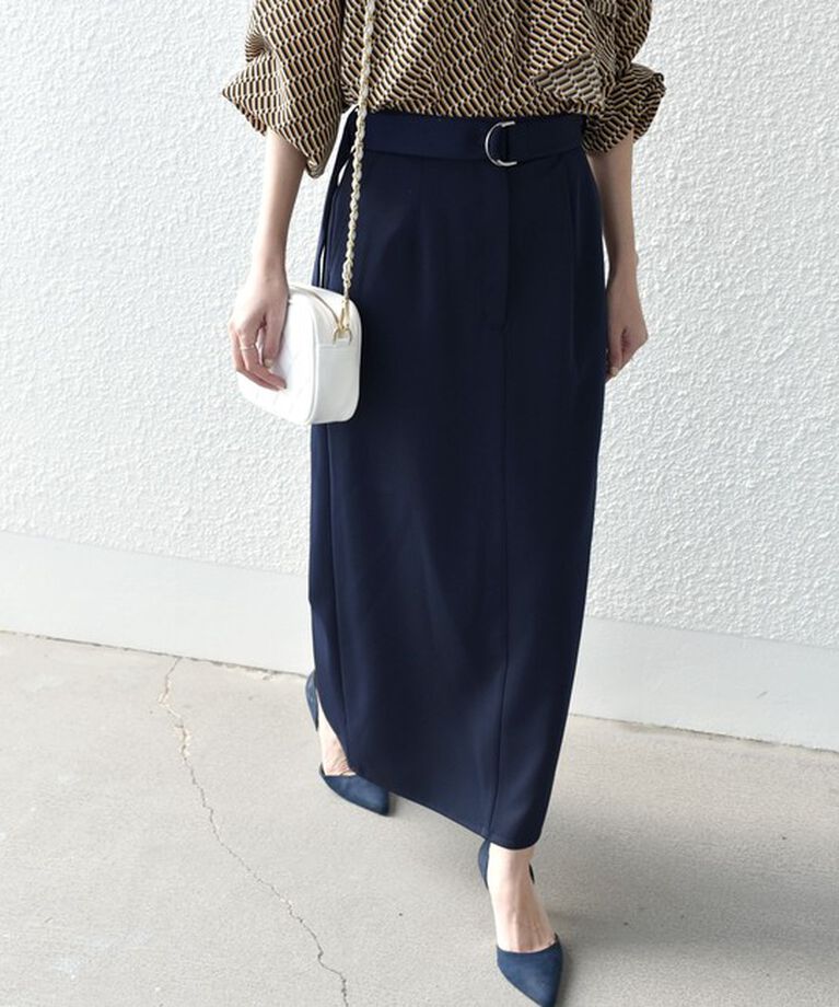 SHIPS for women「* 〈手洗い可能〉Iライン ベルト スリット スカート◇」|スカート|