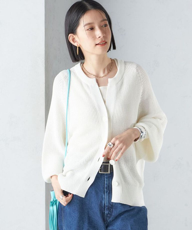 SHIPS for women「〈手洗い可能〉ペーパー コットン カーディガン ◇」|カーディガン|